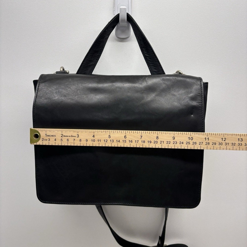 Vintage Wilsons Leather Bag Black Leather Messenger Bag Organizer Career Office - Picture 15 of 16